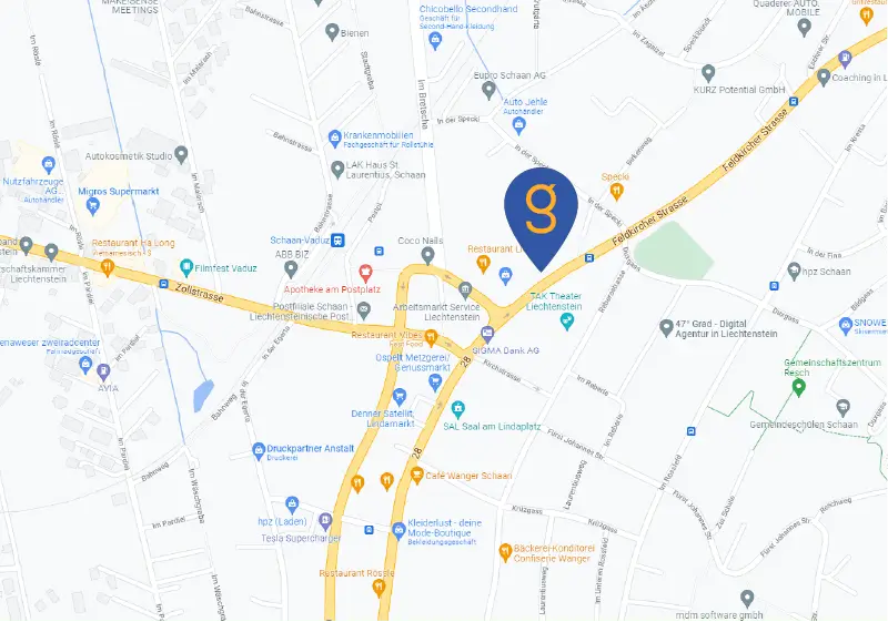 Bild des Google Maps Standortes der Gutenberg AG in Schaan.