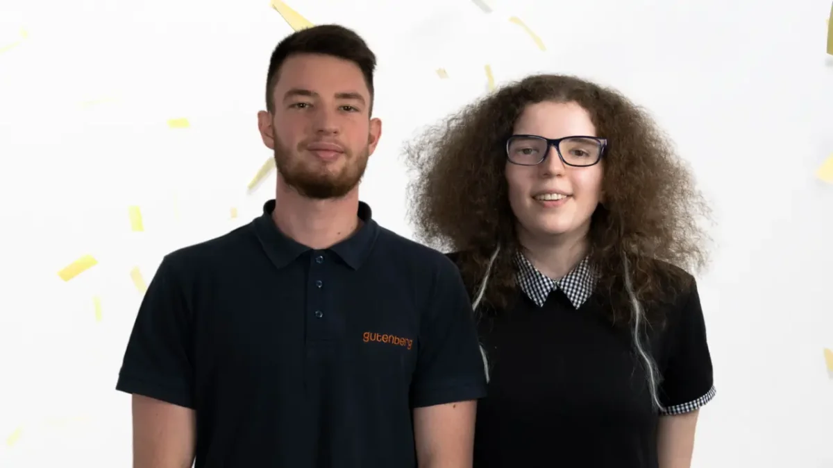 Portraits of our two graduates Kai and Chiara in 2021